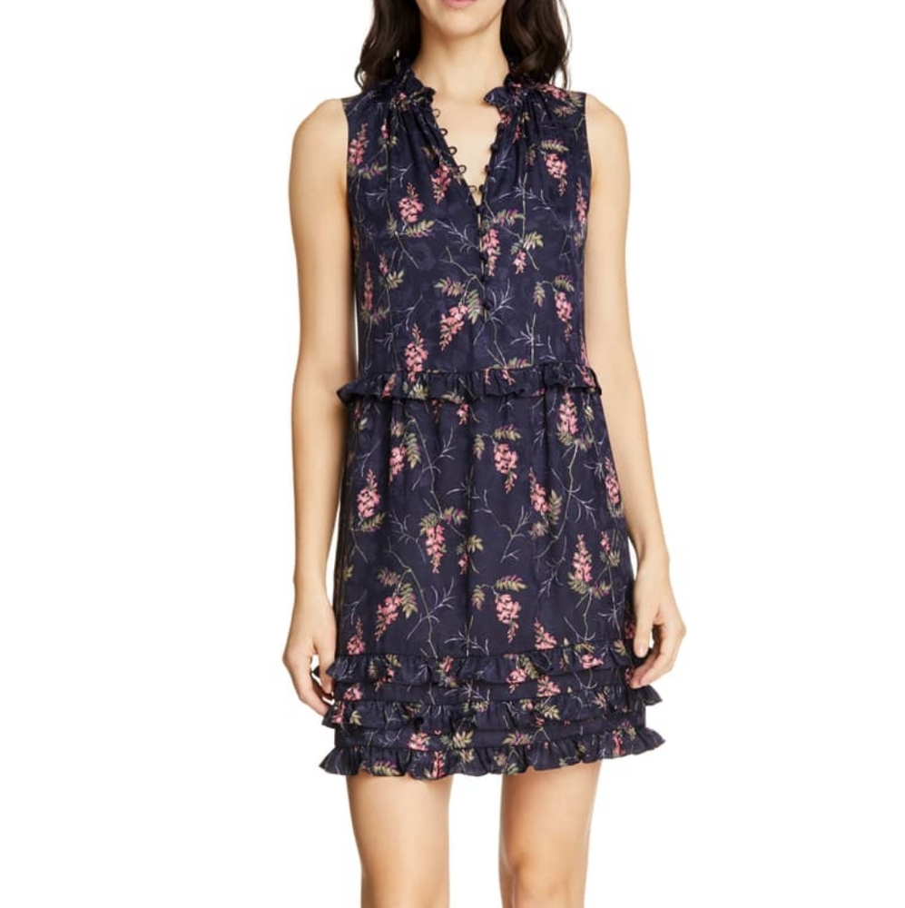 Rebecca Taylor Ivie Floral Silk Blend Dress - Picture 1 of 8